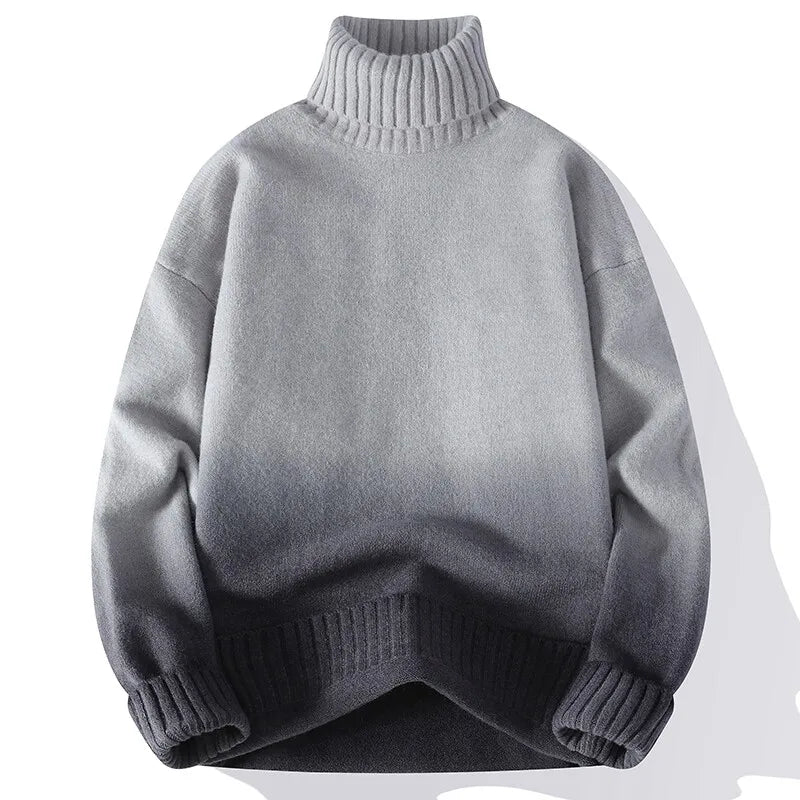 Charming Turtleneck Gradient Knitted Jumper