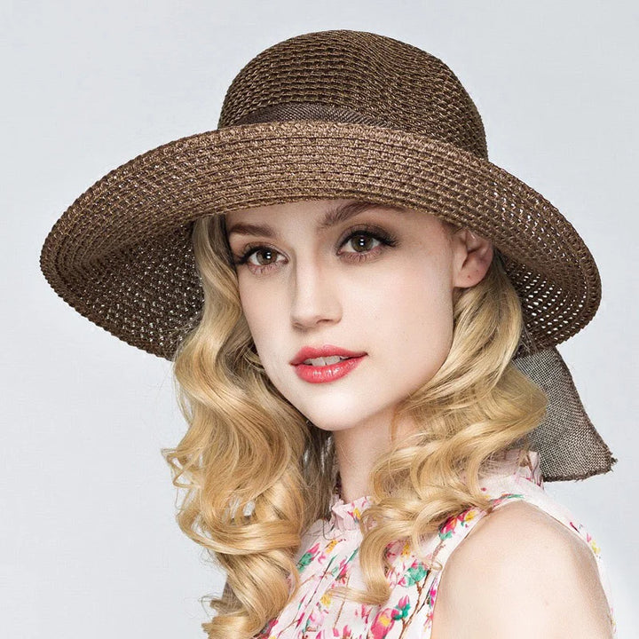 Elegant Bow Ribbon Panama Hat