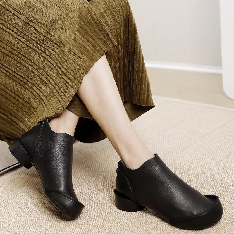 Comfortable Low Heel Short Boots