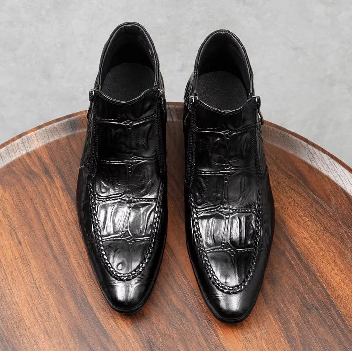 Beautiful Embossed Leather Chelsea Boots