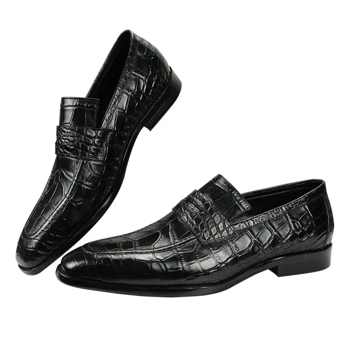 Classic Italian Leather Slip-On Oxford Shoes