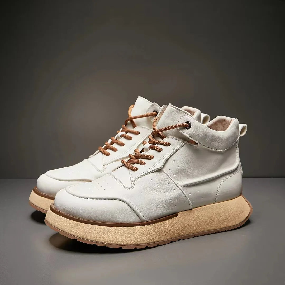 Retro Round-toe Leather Riding Shoes