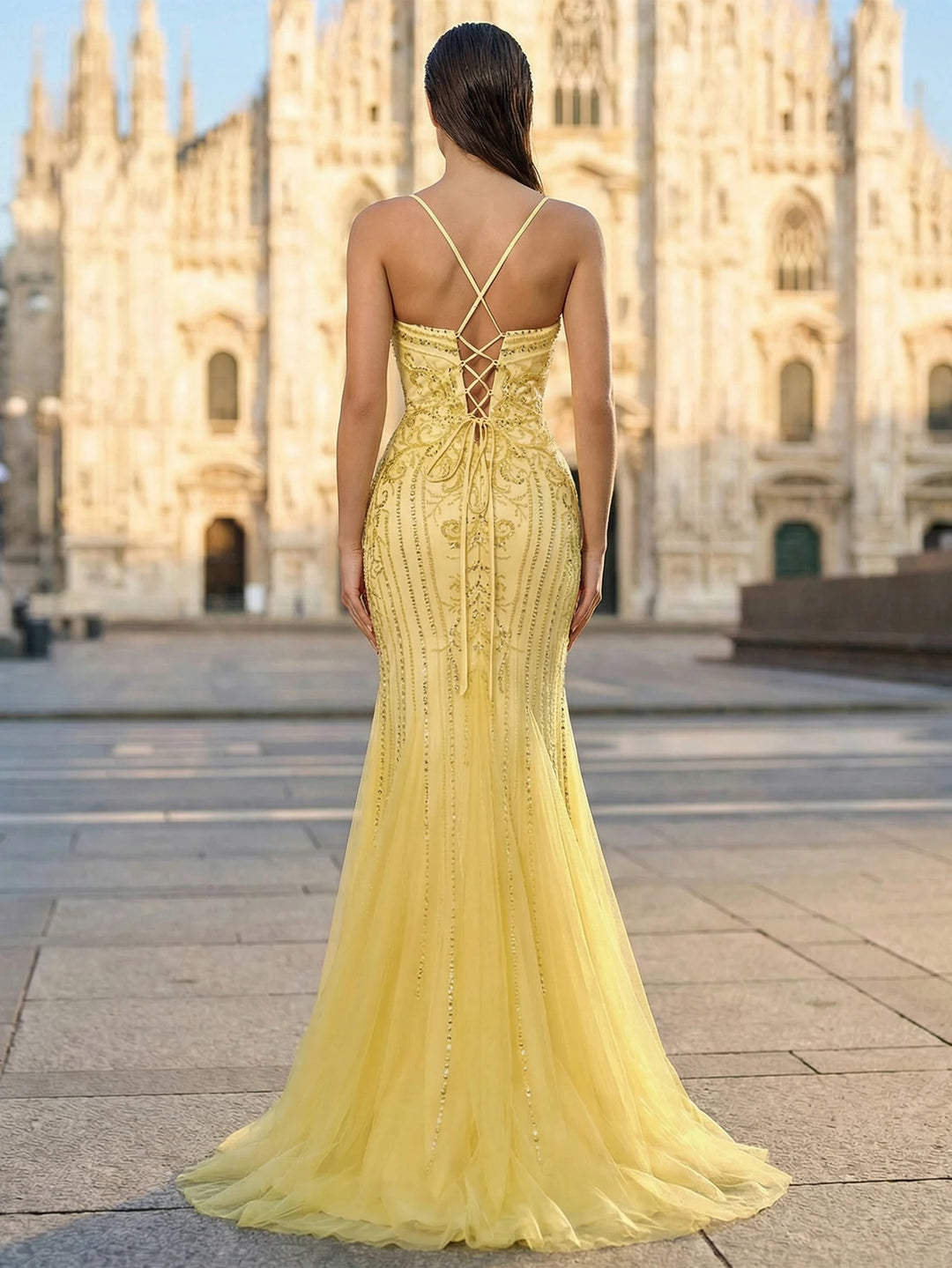 Luxurious Beaded Tulle Prom Dress
