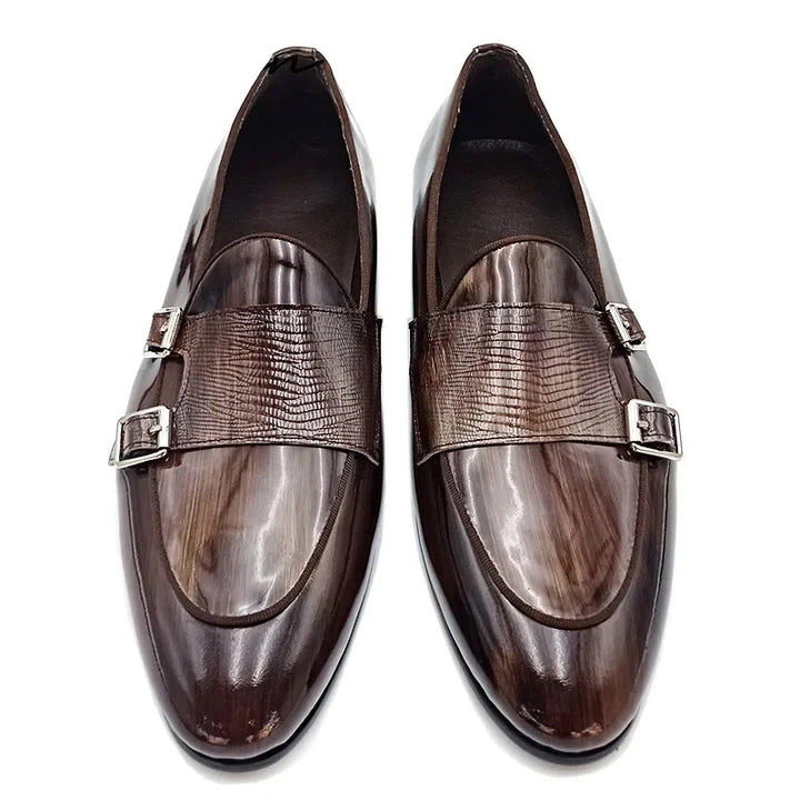 Leather Monk Strap Loafers