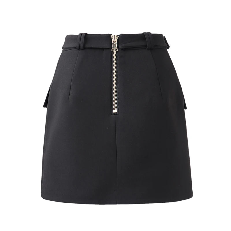 High Waist Short Belted Skirts