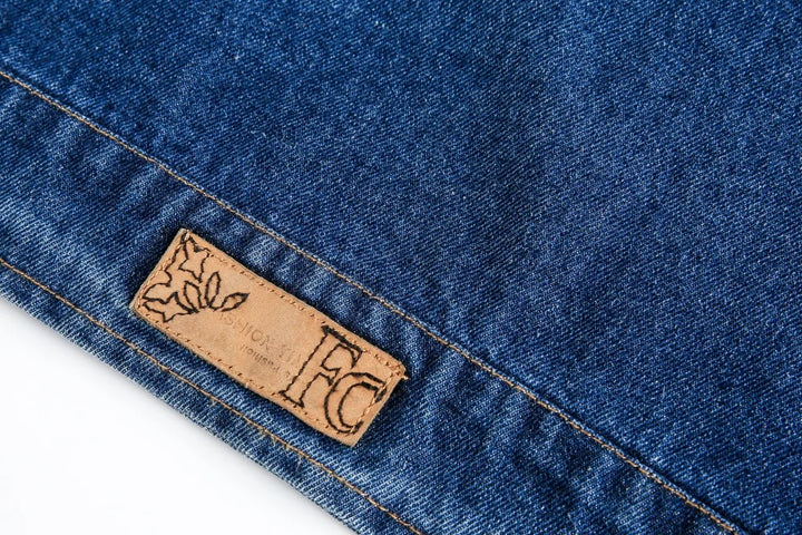 Stylish Spliced Distressed Denim Jacket