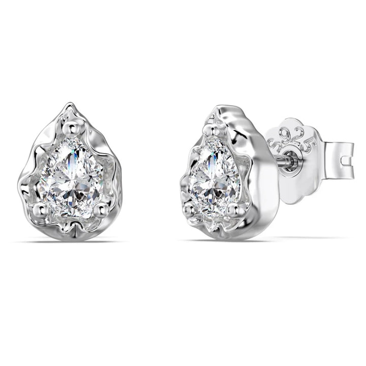 Luxury Emerald Pear Cut Stud Earrings