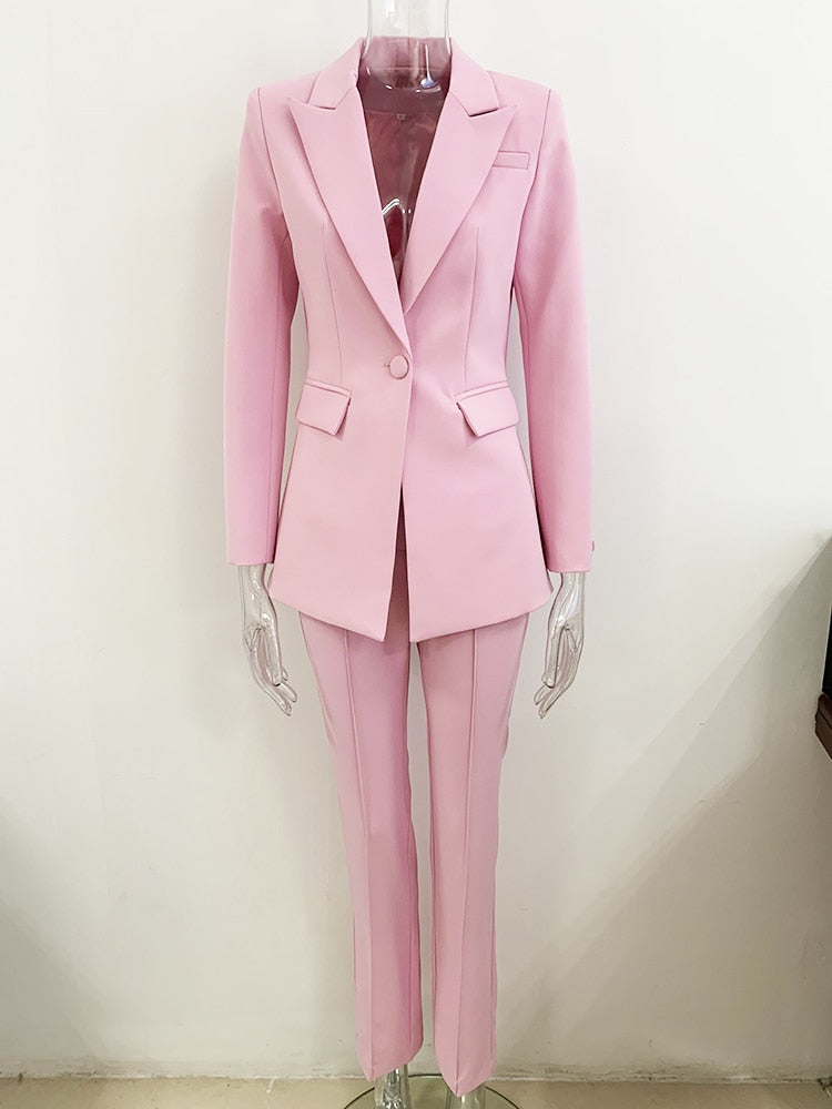 Elegant Single Button Women's Two Piece Suit| All For Me Today
