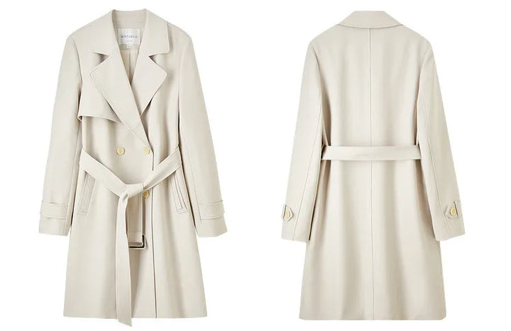 Double-lapel Belted Trench Coat