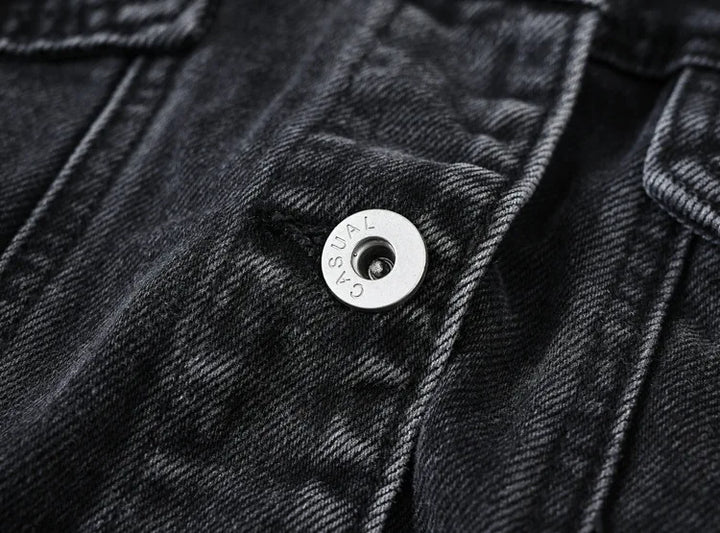 Classic Lapel Single-breasted Denim Coat