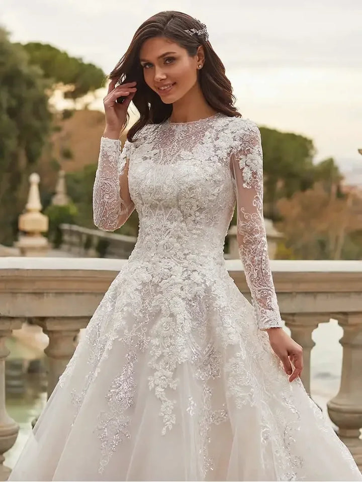 Elegant A-Line Wedding Gown