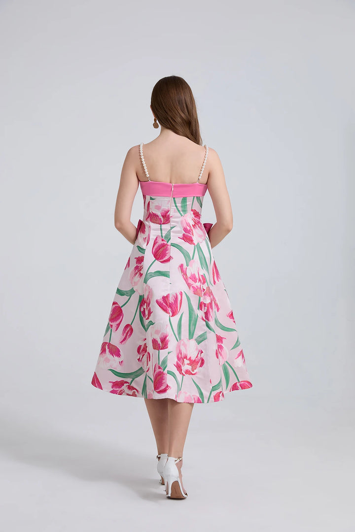 Gorgeous Bow Detail Evening Party Dress