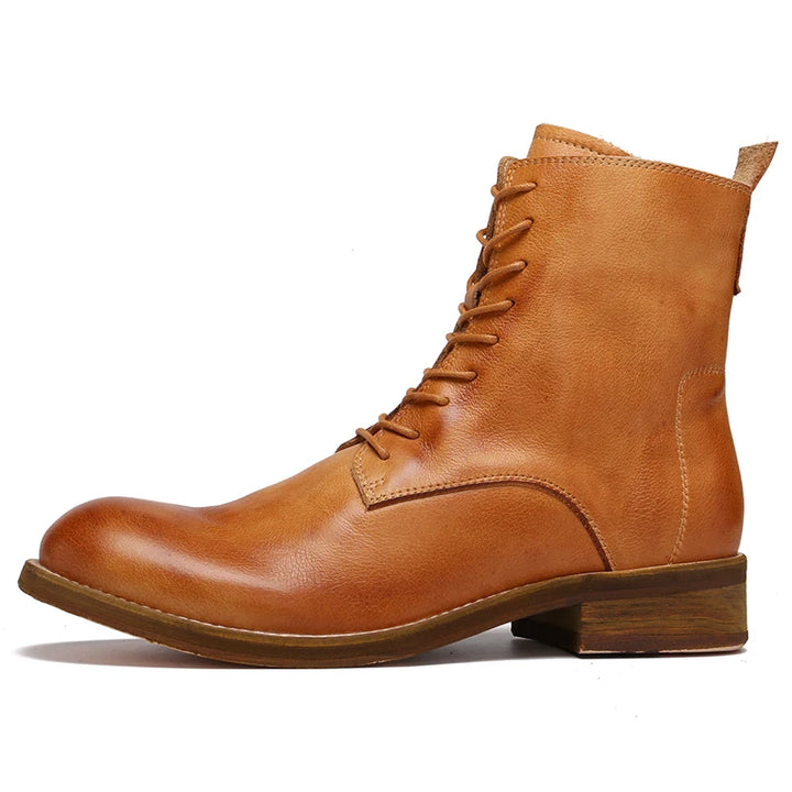 Grand High-Top Ankle Leather  Boots