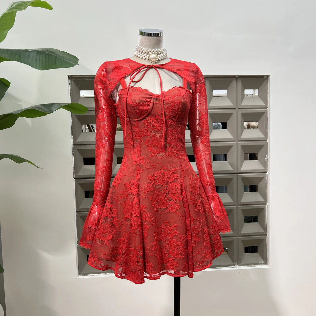 New Vision Bell Sleeves Mini Dress