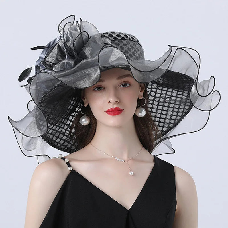 Stylish Mesh Flower Decorative Sun Hat
