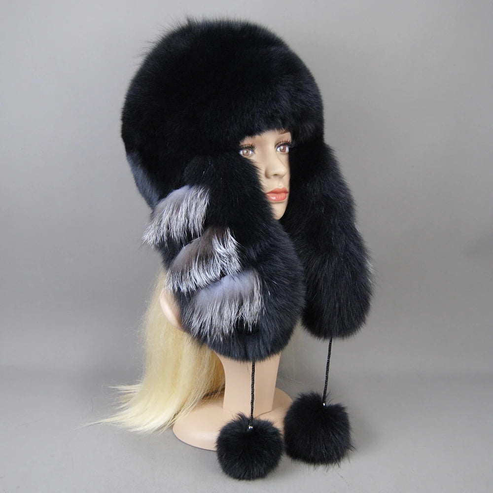 Warm Real Fur Bomber Hat