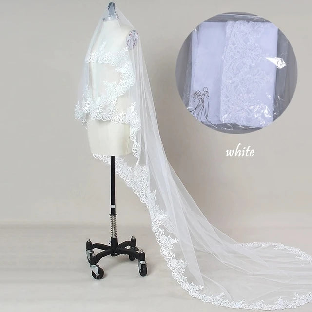 Luxurious Cathedral Lace Edge Wedding Veil