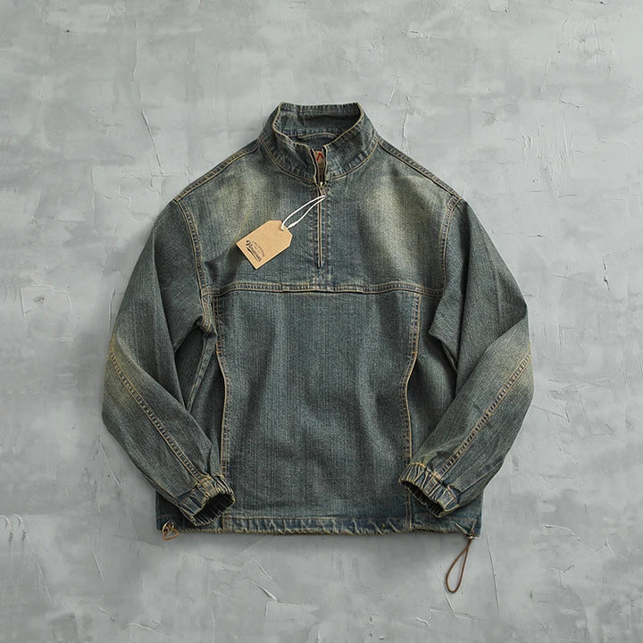 Vintage Denim Pullover Jacket