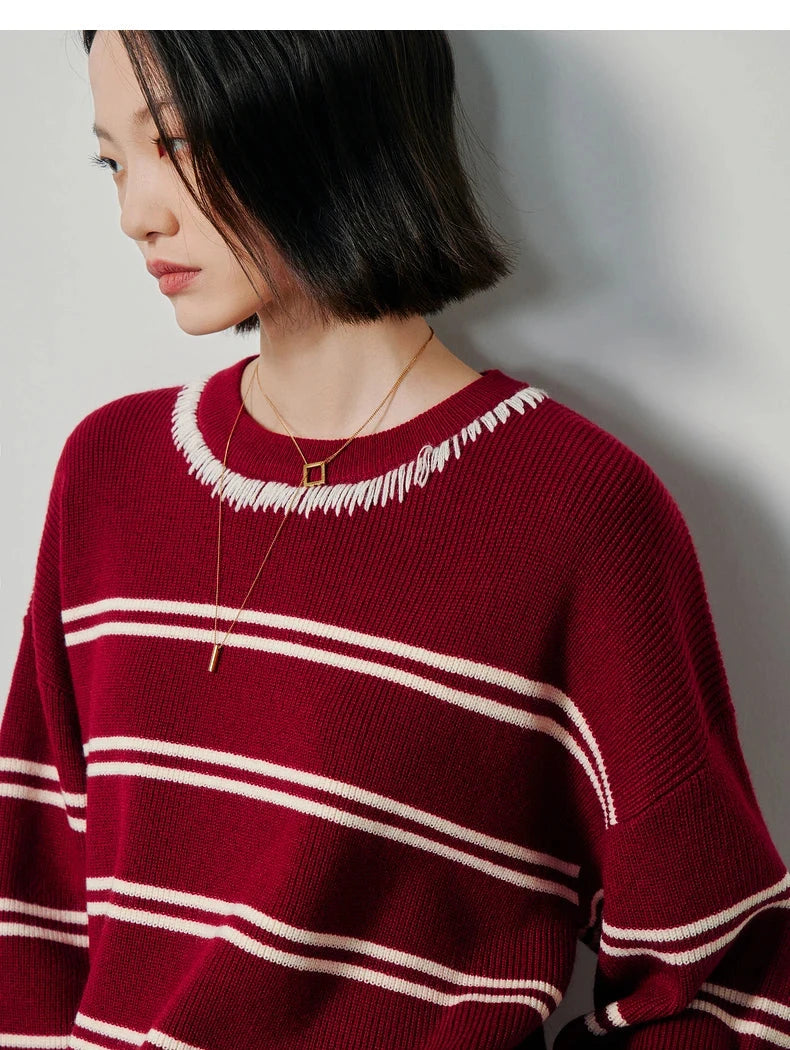 Contrasting Classic Striped Sweater