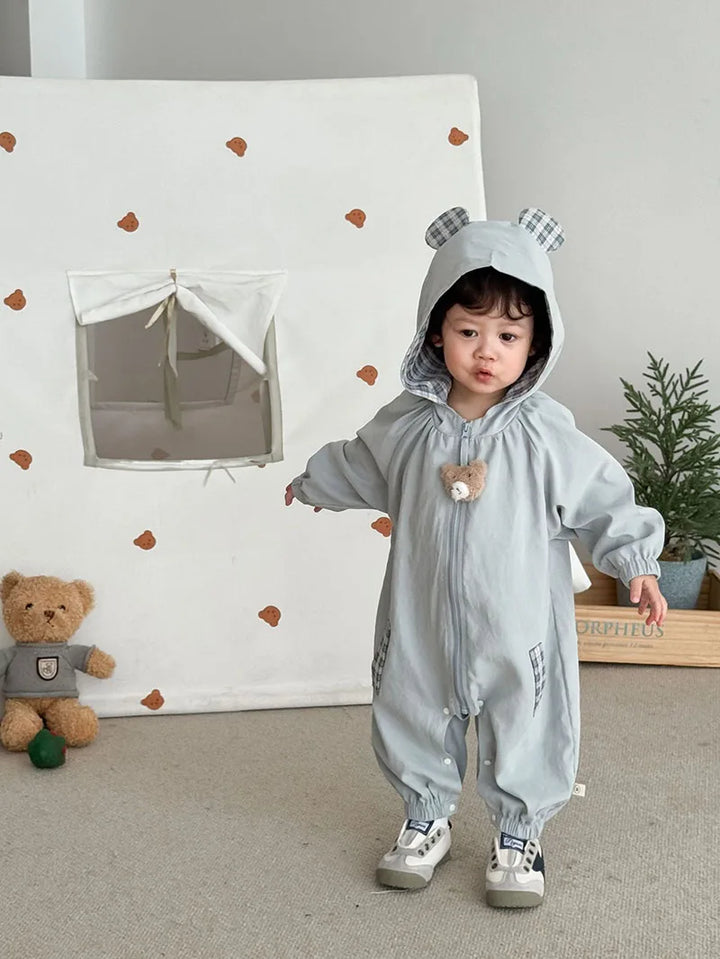 Charming Printed Baby Girls Hooded Romper