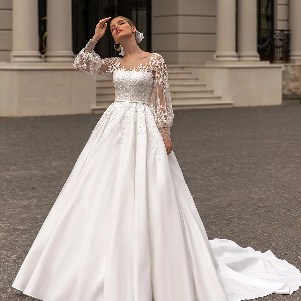 Sweep Train A-Line Bridal Gown