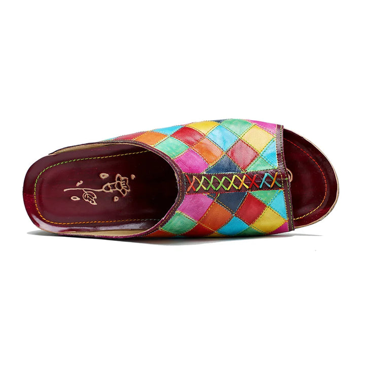 Stunning Contrasting Plaid Flat Slippers