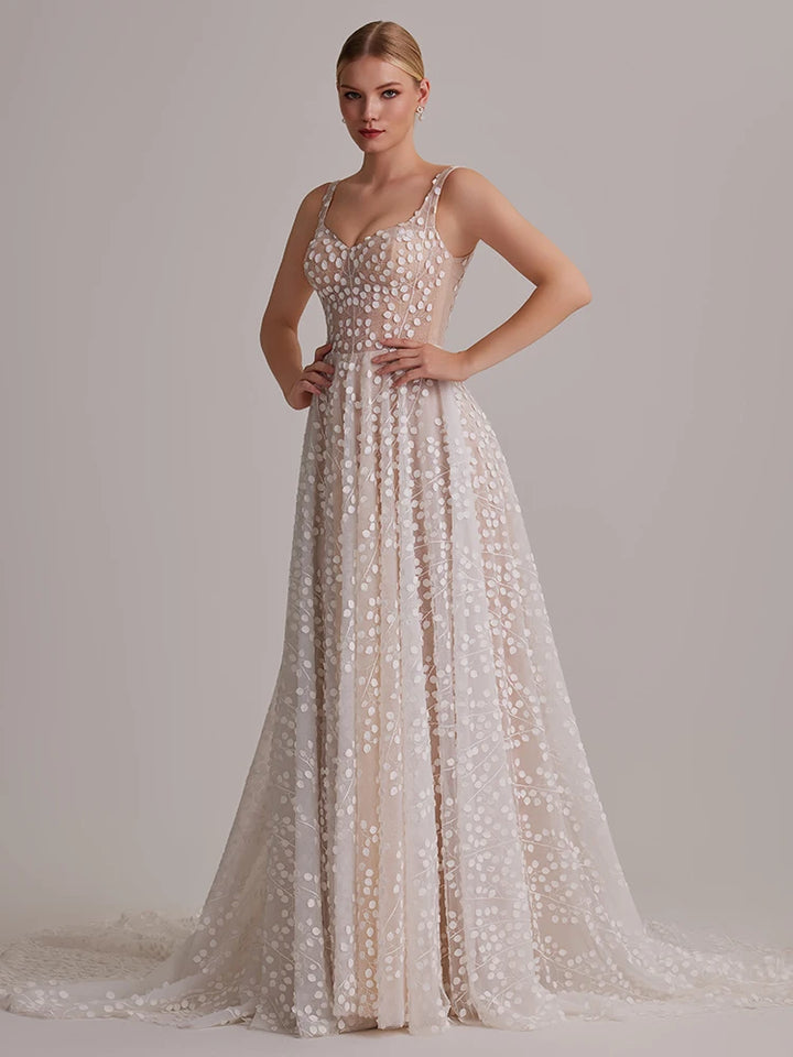 Romantic Mesh Polka Dot Bridal Dress