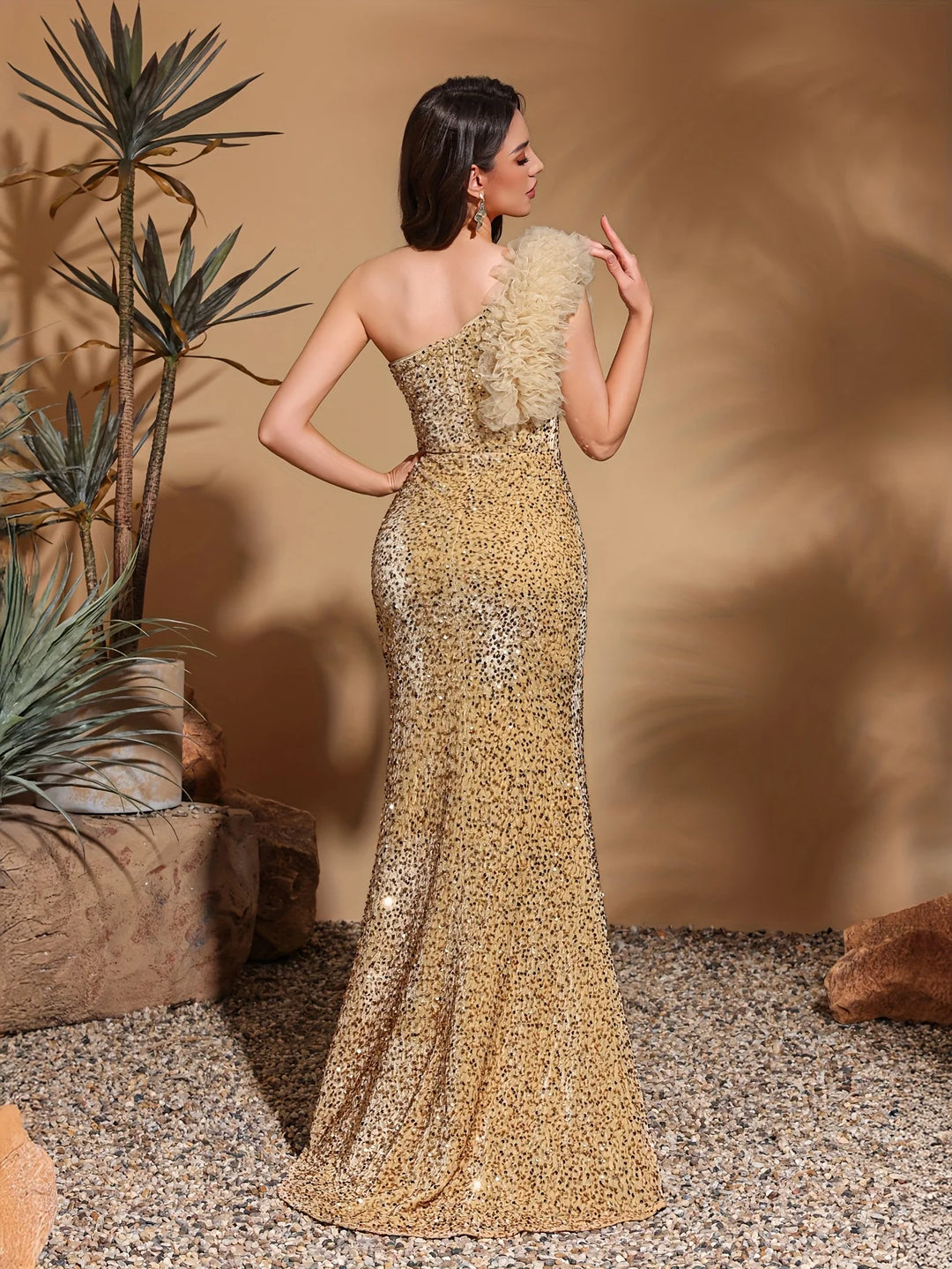 Pretty Mesh Splicing Party Dress