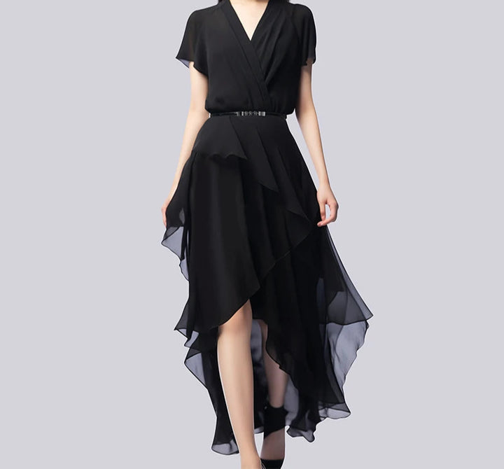 Robe gracieuse en mousseline taille haute pour femme