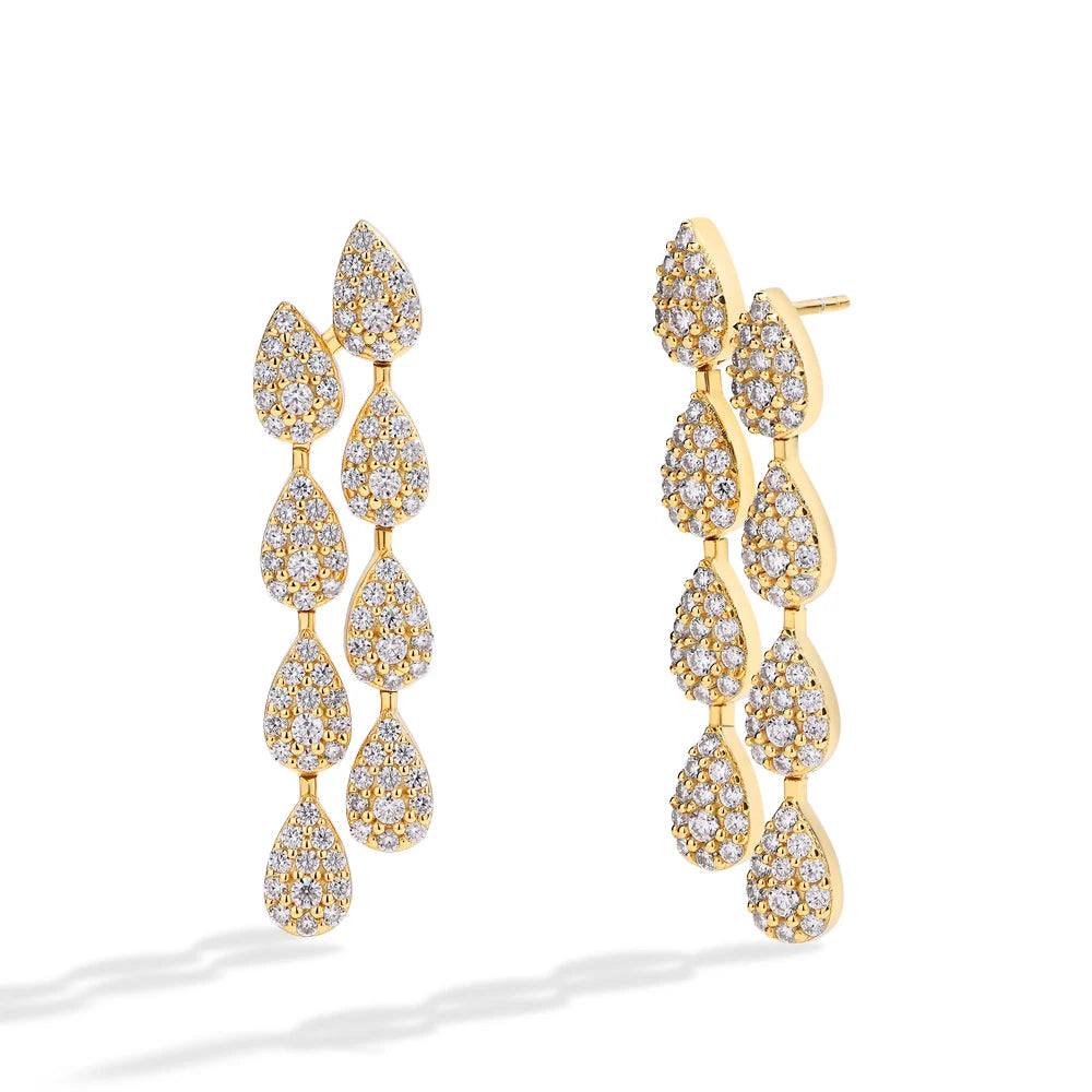 Fancy Lab Diamond Moissanite Drop Earrings