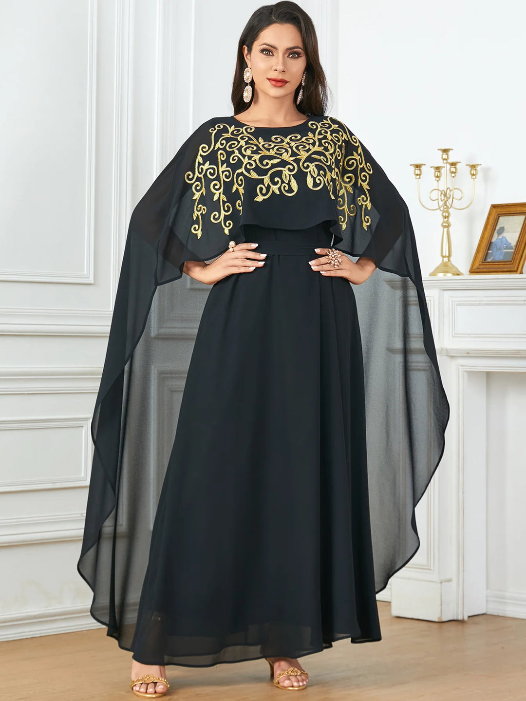 Embroidered Robe Kaftan Dress