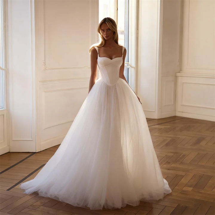 Alluring Spaghetti Straps Bridal Gown