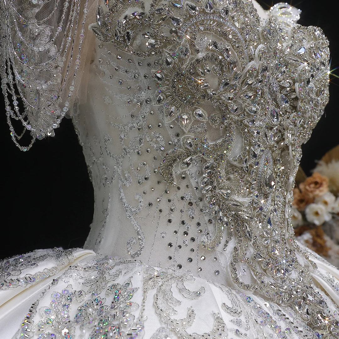 Exquisite Beaded Tulle Wedding Dress