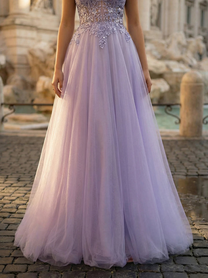 Romantic V-Neck Evening Party Dress