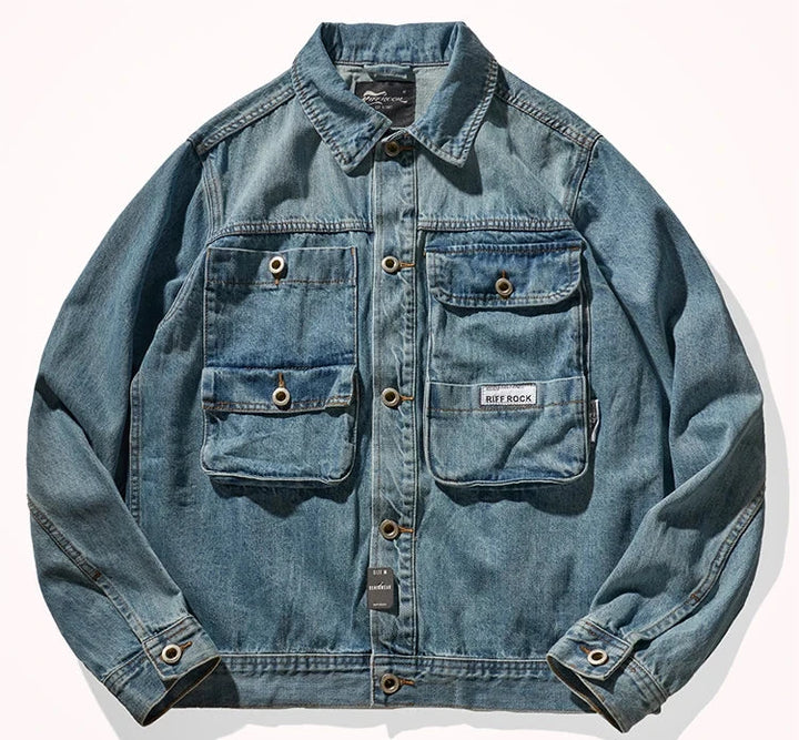 Old Washed American Style Denim Loose Jacket