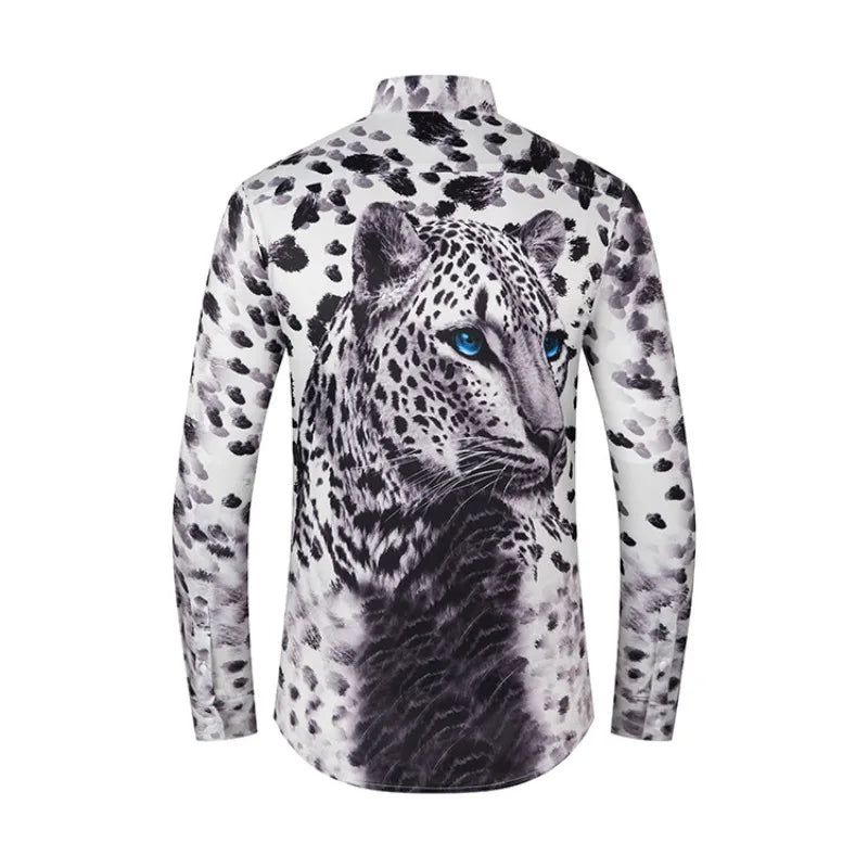 Trendy 3D Leopard Printed Casual Shirt