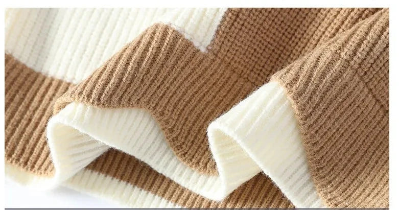 Fancy Loose Fit Knitted Pullover Sweater