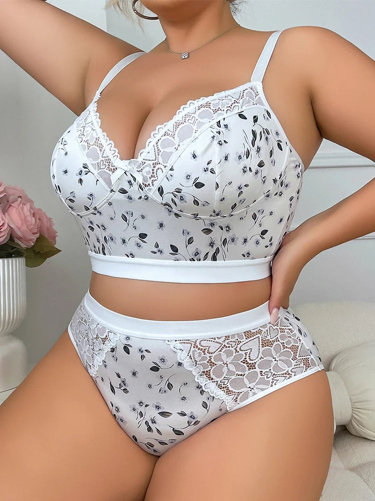 Anti-sagging Plus Size Wireless Bra Set