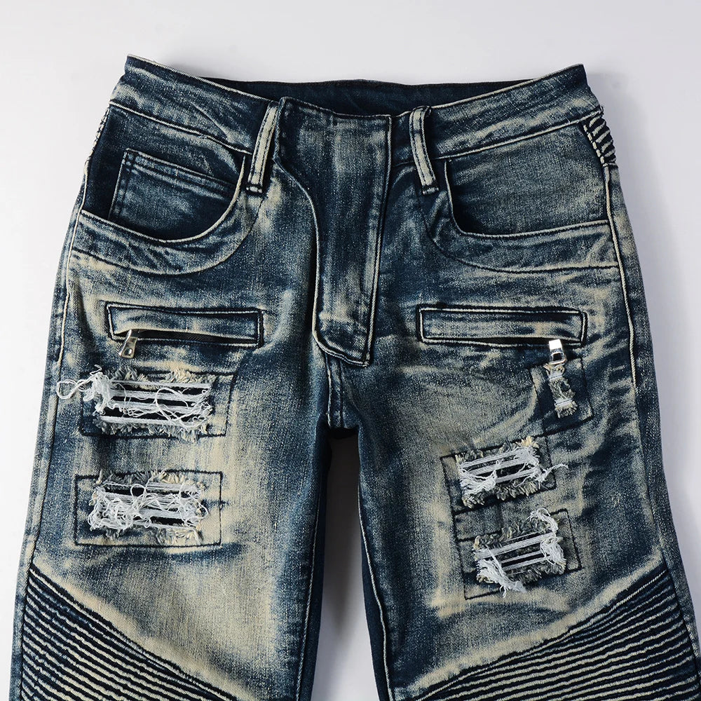 High Quality Holes Ripped Denim Jeans Pants