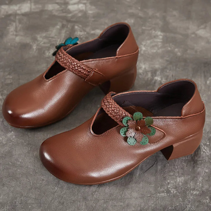 Lovely Ethnic Style Thick Heel Pumps