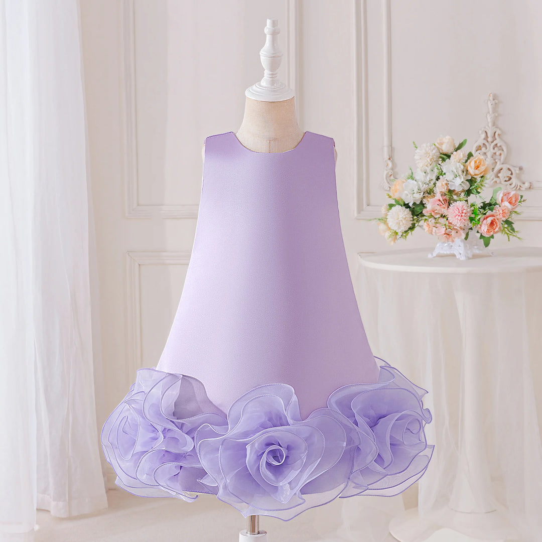 Alluring Big Flower Little Bridesmaids Gown