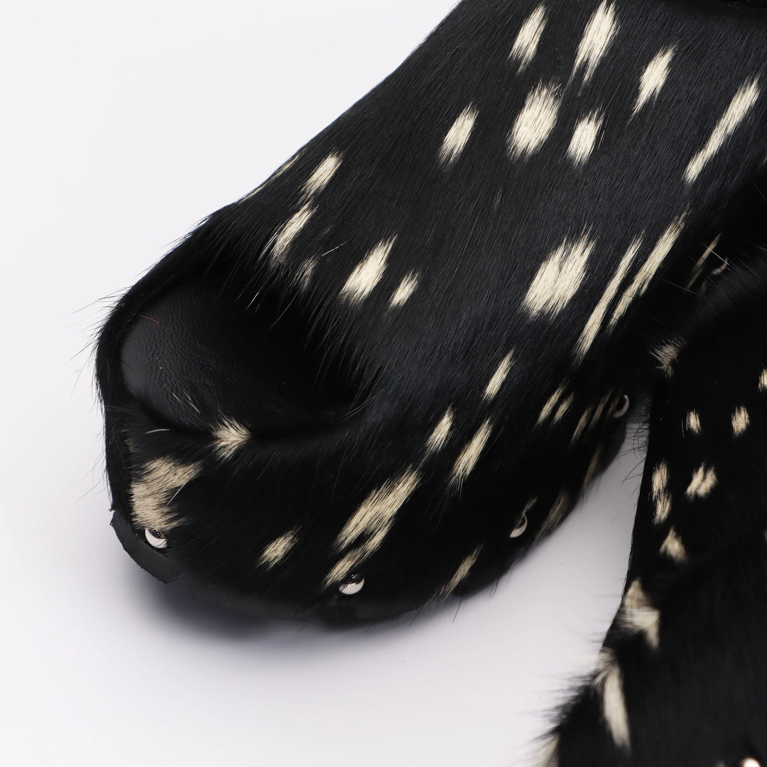 Soft Calf Hair Slip-On Mules