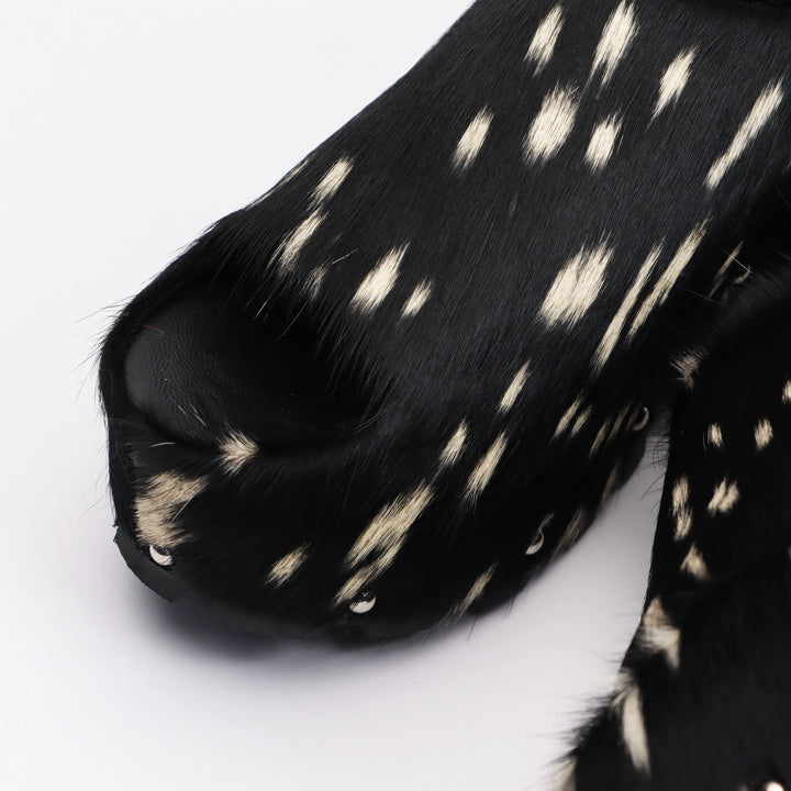 Soft Calf Hair Slip-On Mules