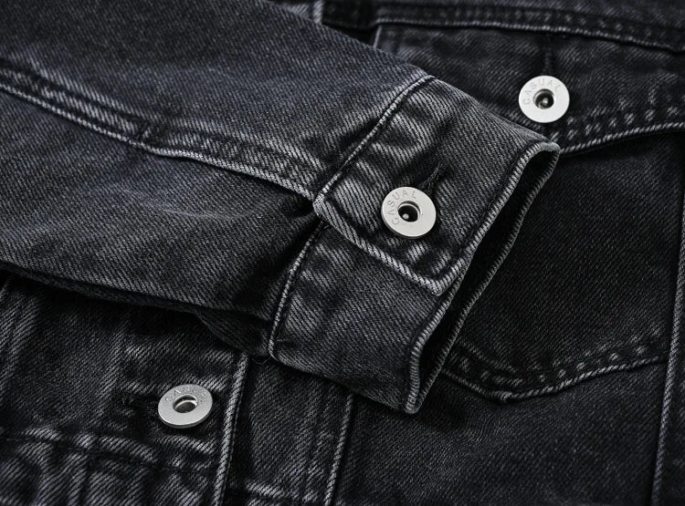 Classic Lapel Single-breasted Denim Coat