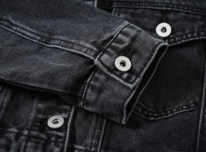 Classic Lapel Single-breasted Denim Coat