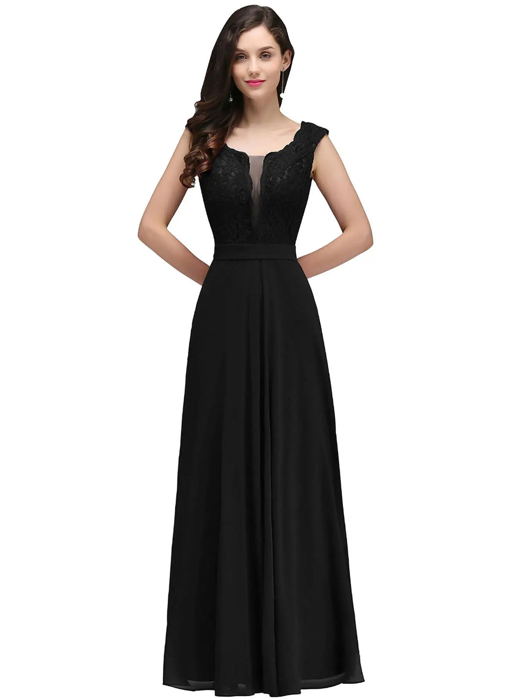 Beauteous Floral Lace Evening Gown