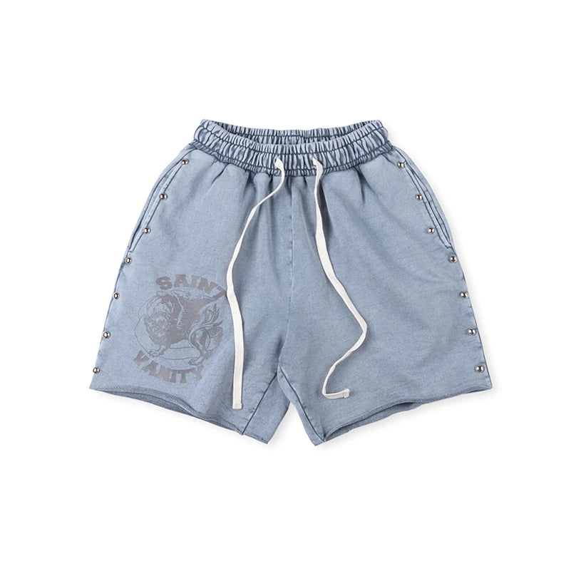 Rivet Washed Zipper Hooded Jacket