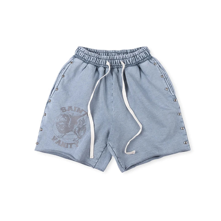 Rivet Washed Zipper Hooded Jacket