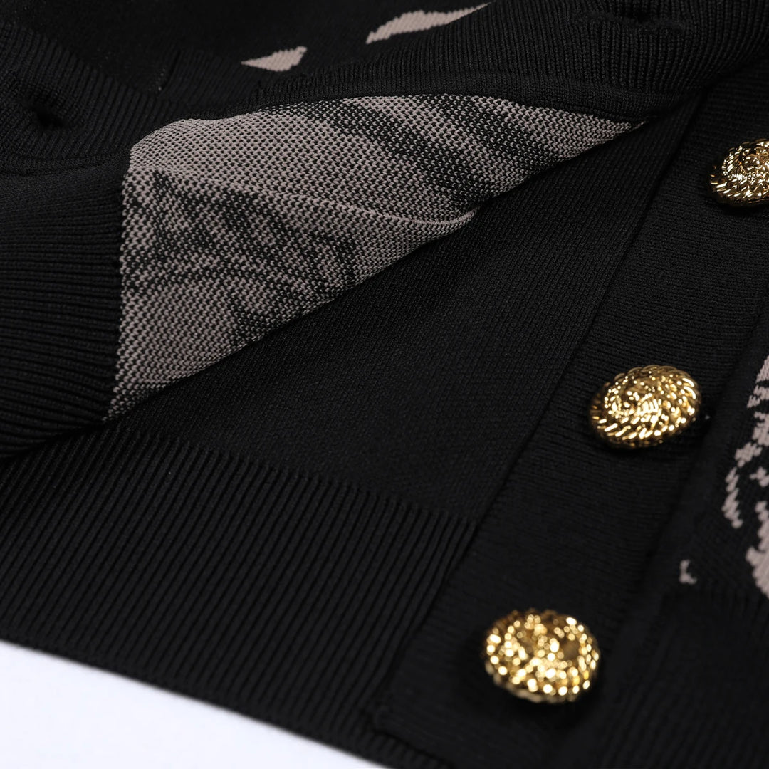 Fashionable Elastic Novel Fitted Cardigan