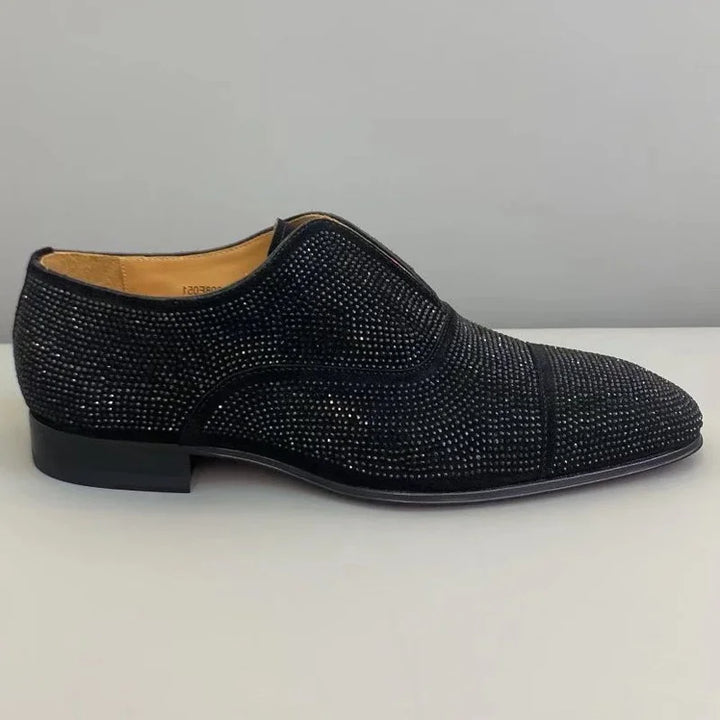 Luxury Rhinestone Suede Wedding Loafers